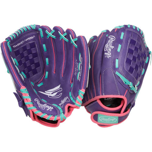 Rawlings Sure Catch Softball Glove 11.5 inch Purple/Pink/Mint