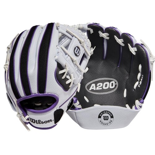 Wilson A200 EZ-Catch Youth Glove 10 inch White/Black/Purple