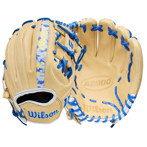 Wilson 2025 Winter A2000 BWJ7 GM 11.75 inch Baseball Glove - Blonde/Royal/Yellow