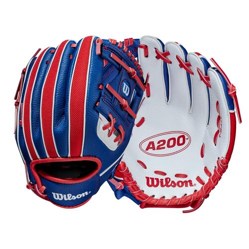 Wilson A200 White/Royal/Red 10 inch Youth Glove